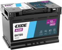 Exide EK720 72 Ah / 760 A akku P278 x L175 x K190 -+