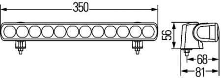 HELLA Kaukovalo LED LightBar ref 20, 12/24V, 350mm (muovijalat mukana) 