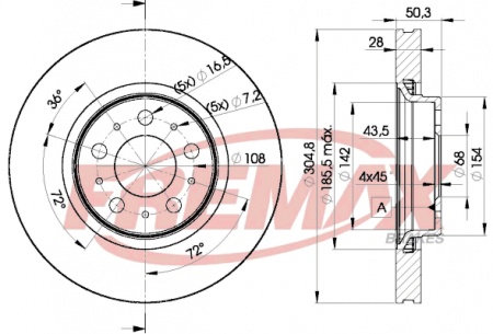 Jarrulevy ETU Volvo S60/S80/V70/XC70
